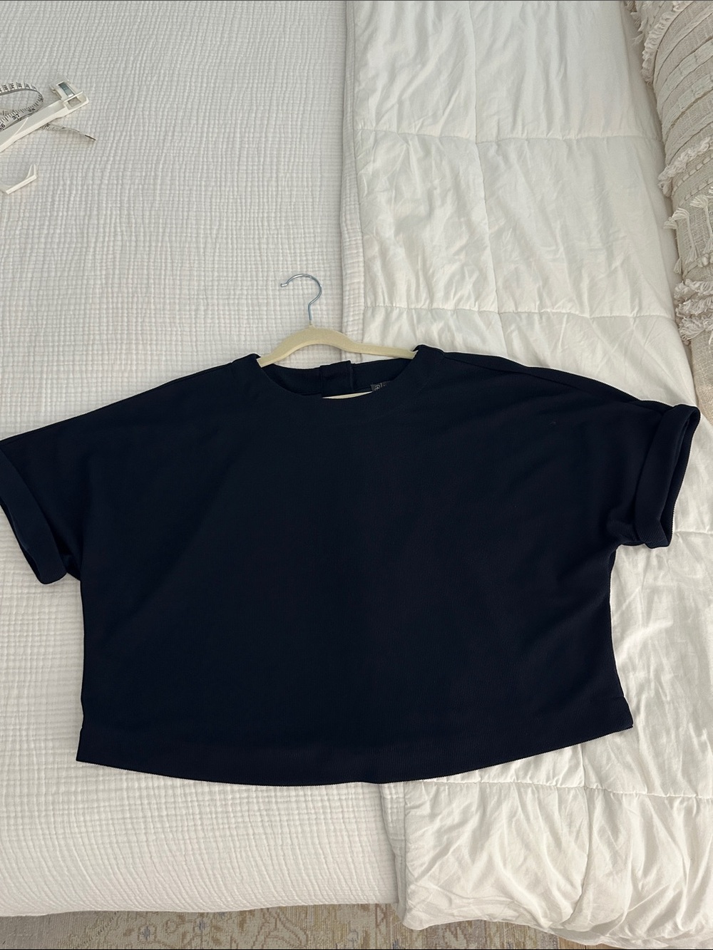 Adrianna papell Classic Boxy Short-Sleeve Top - navy